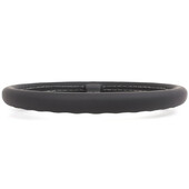 Volant Nardi Classic ND36, Cuir Noir, Branches Noires, Coutures Grises, Tulipé 40 mm