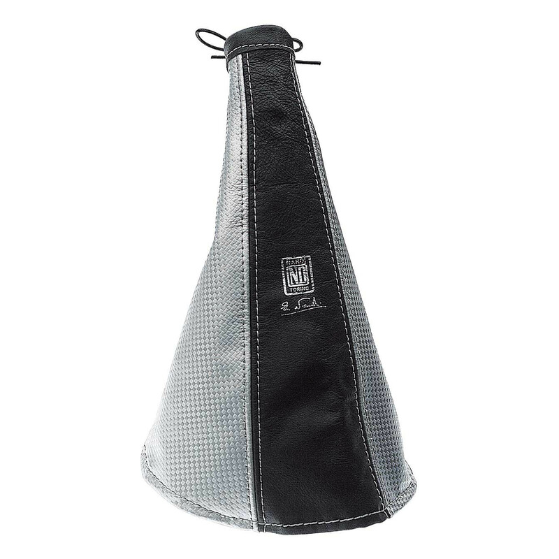Soufflet de Frein à Main Nardi, Cuir Noir & Gris
