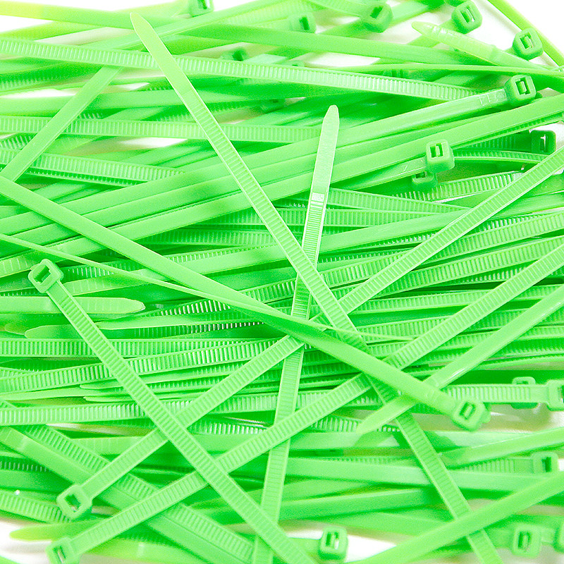 Pack de 100 Colliers Rilsan Vert Fluo
