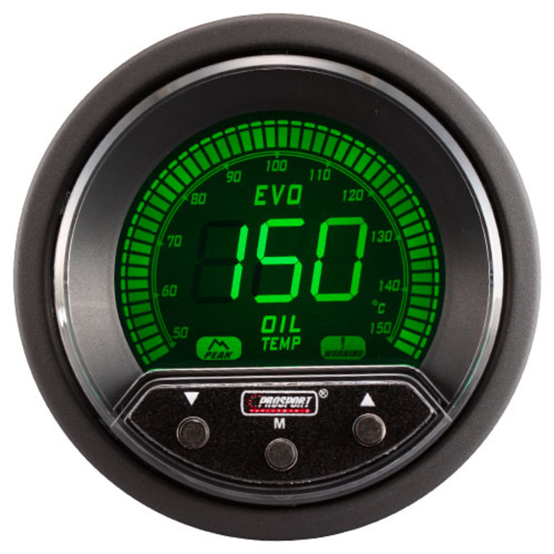 Manomètre de Température d'Huile ProSport Evo (Digital, 4 Couleurs)