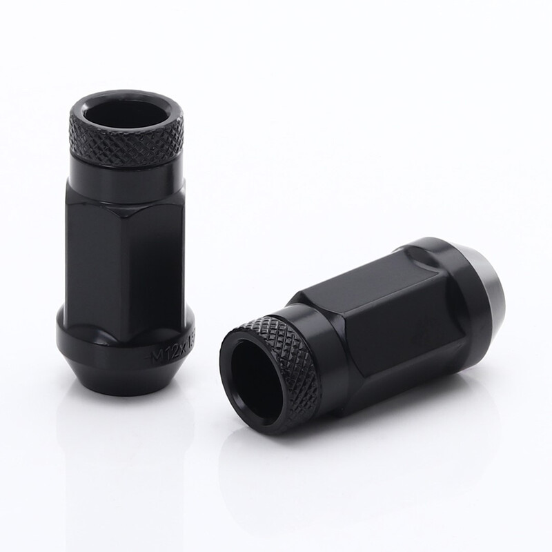 Ecrous JN1 Noirs en Acier Forgé M12x1.5 (Pack de 20)