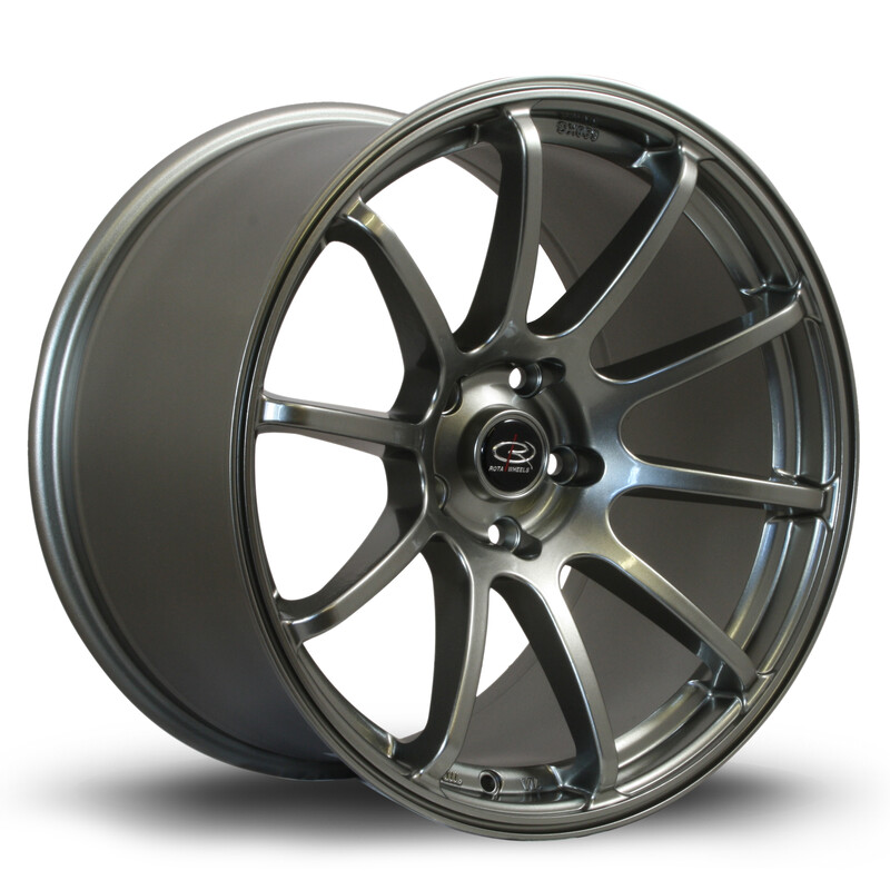 Jante Rota Force 18x10.5" 5x114.3 ET40, Gris Argenté / Poli
