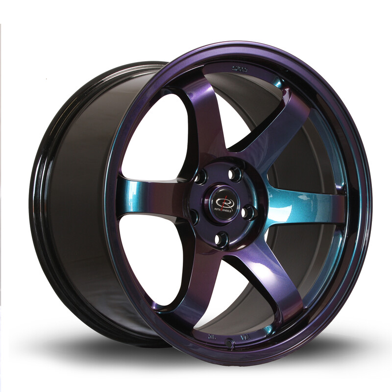 Jante Rota Grid 18x9.5" 5x100 ET38, Chrome / Titane
