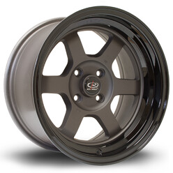 Jante Rota Grid V 15x8" 4x100 ET0, Gunmetal, Rebord Noir Brillant