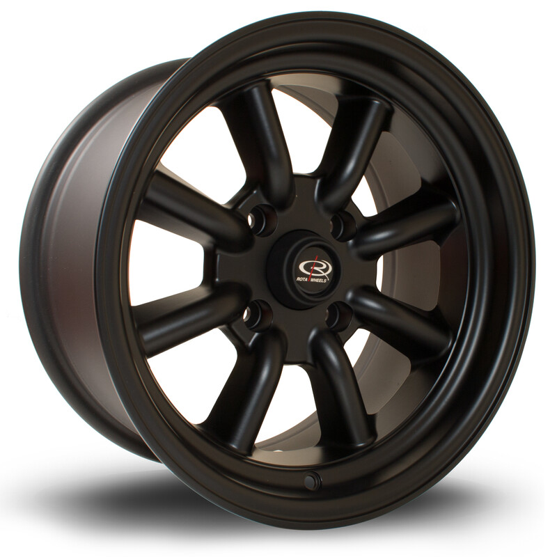 Jante Rota RKR 15x8" 4x108 ET0, Noir Mat / Satiné