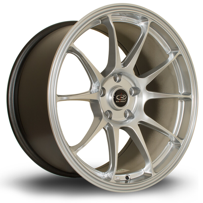 Jante Rota Titan 18x9.5" 5x100 ET35, Gris Argenté / Poli