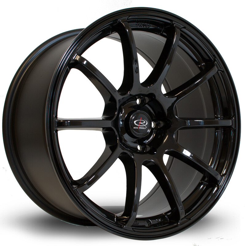 Jante Rota Force 18x9" 5x114.3 ET27, Noir / Brillant