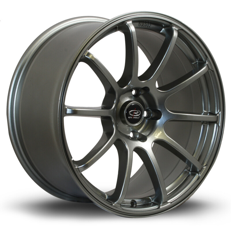 Jante Rota Force 18x9" 5x114.3 ET35, Gris Argenté / Poli
