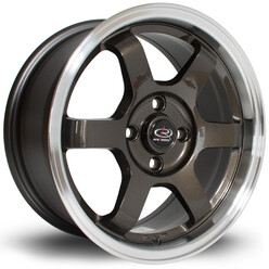 Jante Rota Grid 15x7" 4x100 ET40, Gunmetal, Rebord Chromé