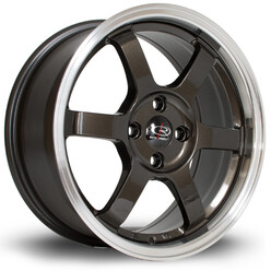 Jante Rota Grid 16x7" 4x100 ET40, Gunmetal, Rebord Chromé