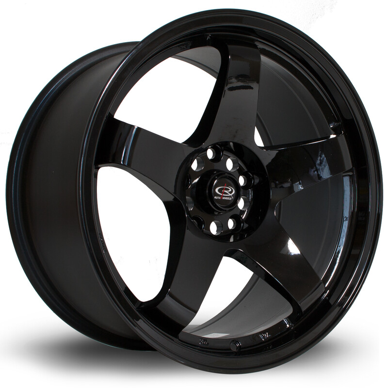 Jante Rota GTR 18x9.5" 5x114.3 ET30, Noir / Brillant