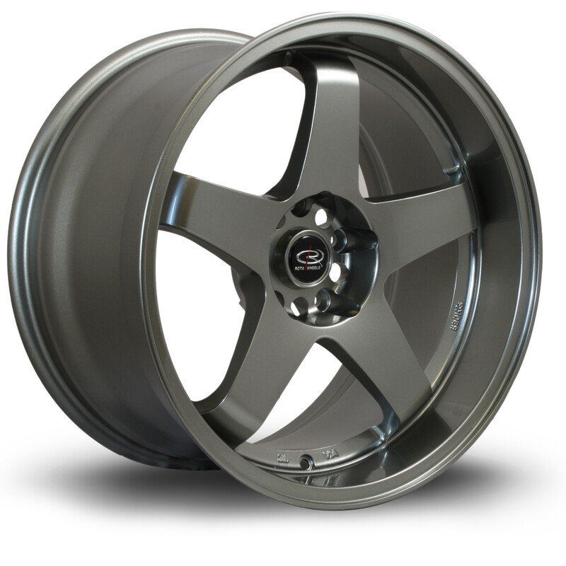 Jante Rota GTR-D 18x10" 5x114.3 ET12, Gris Métal