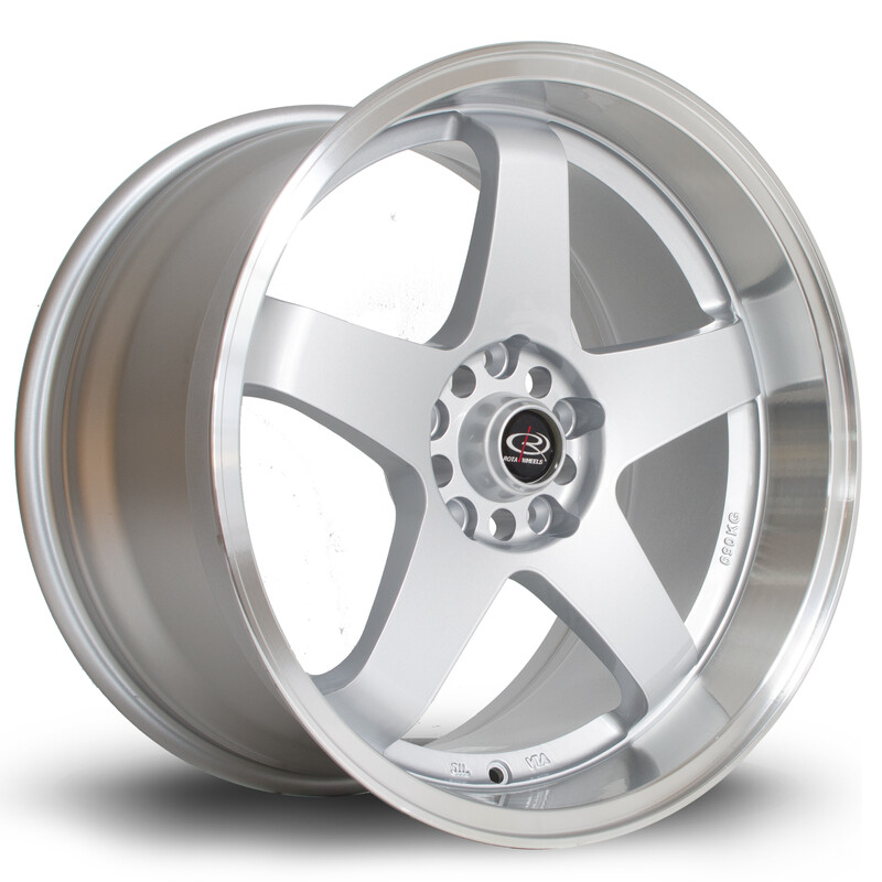 Jante Rota GTR-D 18x10" 5x114.3 ET35, Gris Argenté, Rebord Chromé