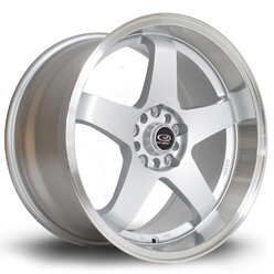Jante Rota GTR-D 18x9.5" 5x114.3 ET25, Gris Argenté, Rebord Chromé