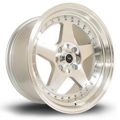 Jante Rota Kyusha 17x9.5" 5x114.3 ET12, Gris Argenté / Poli