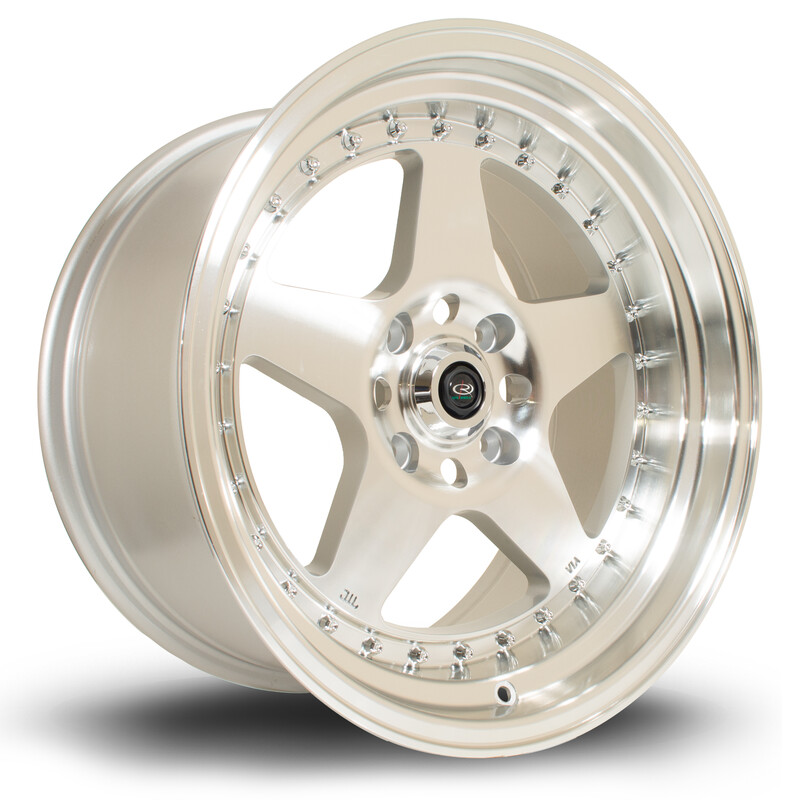 Jante Rota Kyusha 17x9.5" 5x114.3 ET12, Gris Argenté / Poli
