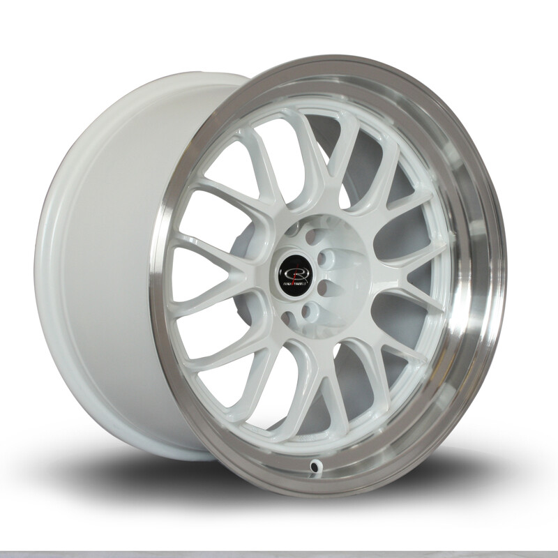 Jante Rota MXR 18x10" 5x114.3 ET12, Blanc, Rebord Chromé
