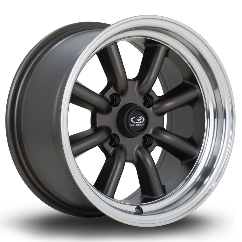 Jante Rota RKR 15x8" 4x100 ET0, Gunmetal Mat