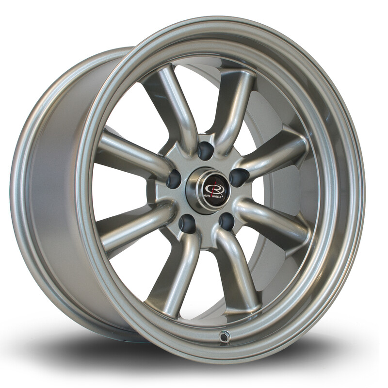 Jante Rota RKR 17x8.5" 5x114.3 ET-10, Gris Argenté / Poli