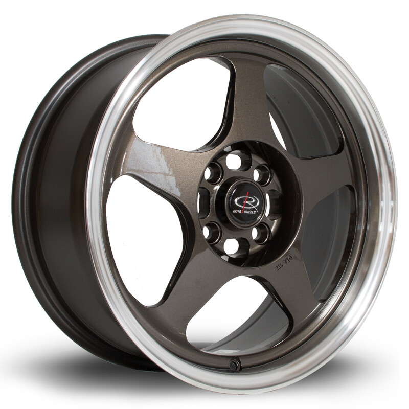 Jante Rota Slipstream 16x7" 4x100 ET40, Gunmetal, Rebord Chromé