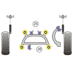 Silentblocs de Différentiel Powerflex pour BMW E46 (sauf M3)