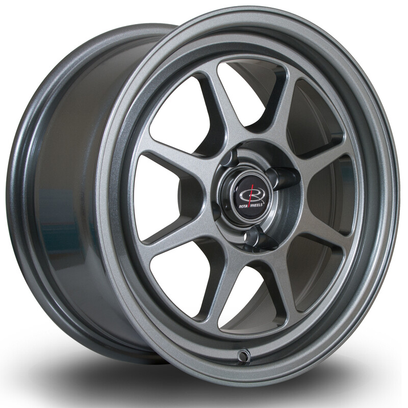 Jante Rota Spec8 15x7" 4x100 ET35, Gris Foncé / Anthracite
