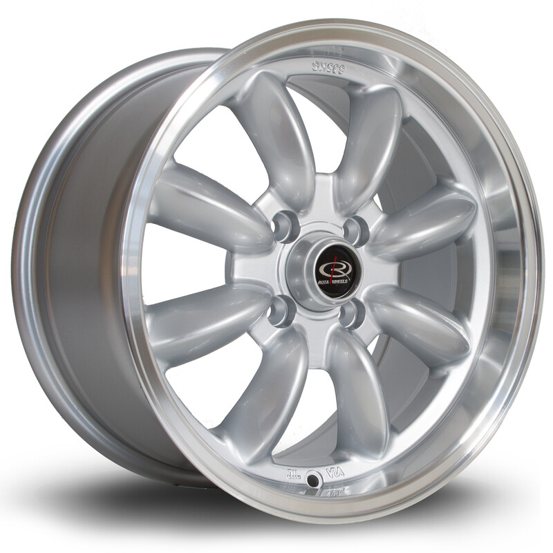 Jante Rota RB 15x7" 4x108 ET30, Gris Argenté / Poli