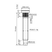 Goujon de Roue M12x1.5 - Honda (Long, 62 mm)