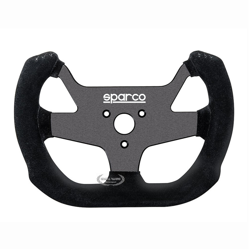 Volant Sparco F-10 A Plat, Cuir Noir Retourné, Branches Noires