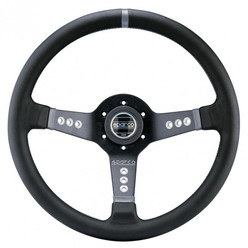 Volant Sparco L777 Tulipé (63 mm), Cuir Noir, Branches Noires