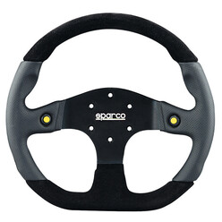 Volant Sparco L999 Plat, Cuir Noir, Branches Noires