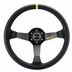 Volant Sparco R345 Tulipé (63 mm), Cuir Noir, Branches Noires