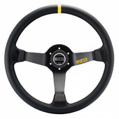 Volant Sparco R345 Tulipé (63 mm), Cuir Noir Retourné, Branches Noires