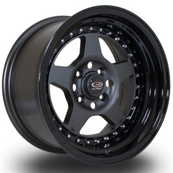 Jante Rota Kyusha 15x8" 4x114.3 ET0, Gunmetal, Rebord Noir
