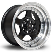 Jante Rota Kyusha 15x8" 4x114.3 ET0, Noir, Rebord Poli