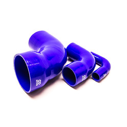 Réducteur Coudé 90° en Silicone Ø16-13 à Ø127-102 mm, Bleu