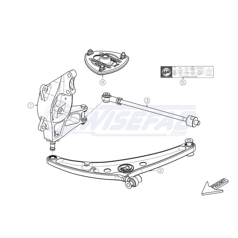 Kit Avant Wisefab "Grip" pour Mitsubishi Lancer Evo 7/8/9