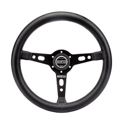 Volant Sparco Targa 350, Tulipé (39 mm), Cuir Noir, Branches Noires