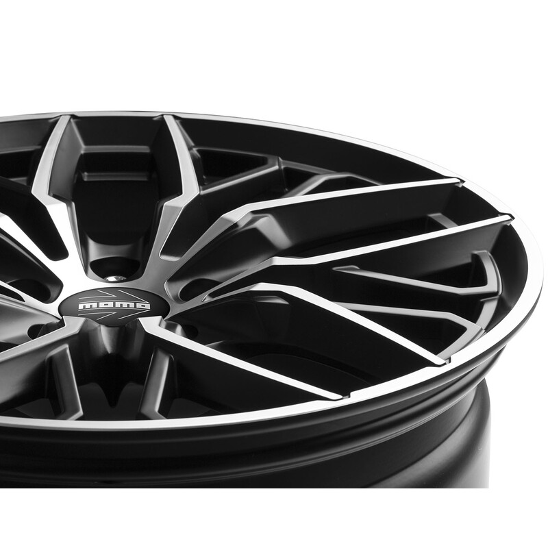 Jante Momo Spider 19x8.5" 5x112 ET40, Noir Mat, Branches Polies