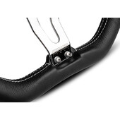 Volant Momo Trek R Tulipé (38 mm), Cuir Noir, Branches Alu - 35 cm