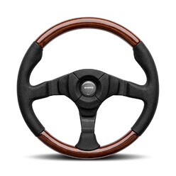 Volant Momo Dark Fighter Tulipé (36 mm), Bois, Branches Noires - 35 cm