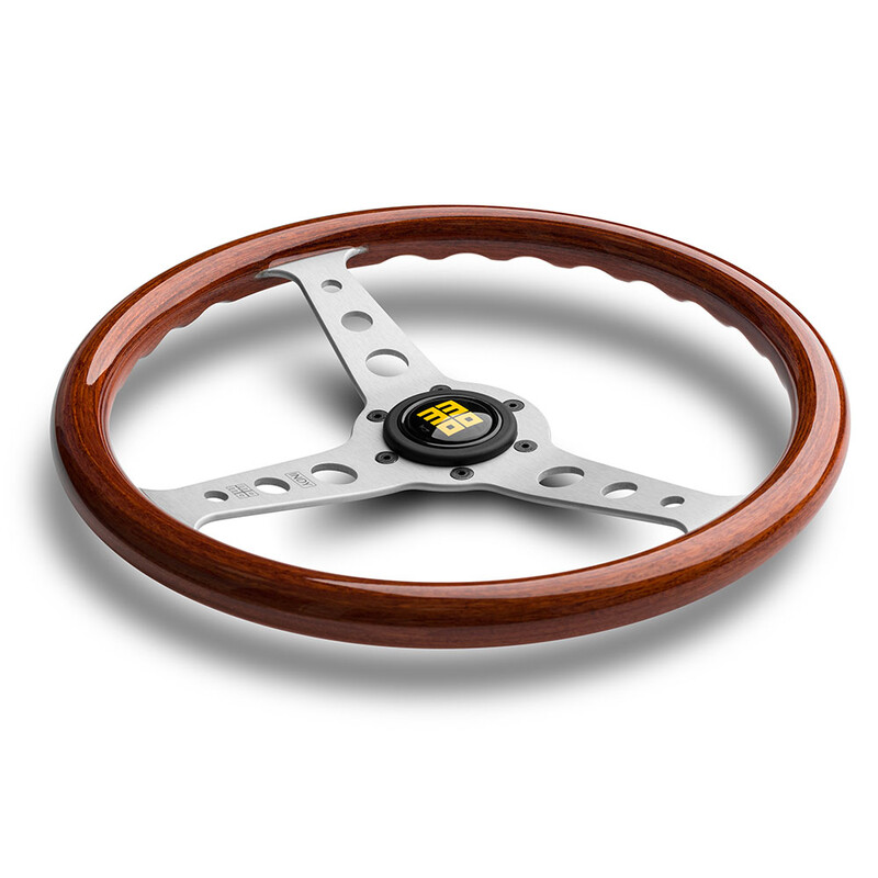 Volant Momo Indy Heritage Tulipé (37 mm), Bois, Branches Alu - 35 cm