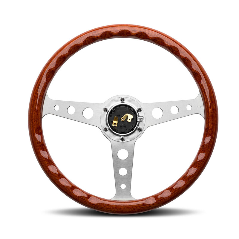Volant Momo Indy Heritage Tulipé (37 mm), Bois, Branches Alu - 35 cm