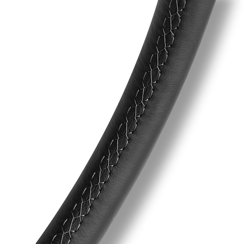 Volant Momo Prototipo 6C Tulipé (39 mm), Cuir Noir, Branches Carbone - 35 cm