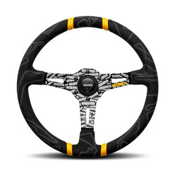 Volant Momo Ultra en Alcantara, Tulipé (90 mm), Branches Noires - 35 cm