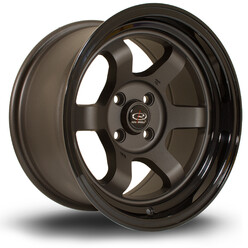 Jante Rota Grid Max 15x8" 4x100 ET0, Gunmetal Mat, Rebord Brillant