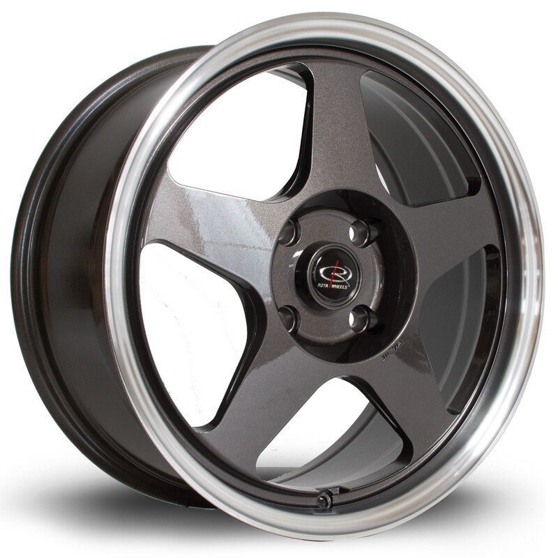 Jante Rota Slipstream 17x8" 5x114.3 ET48, Gunmetal, Rebord Poli