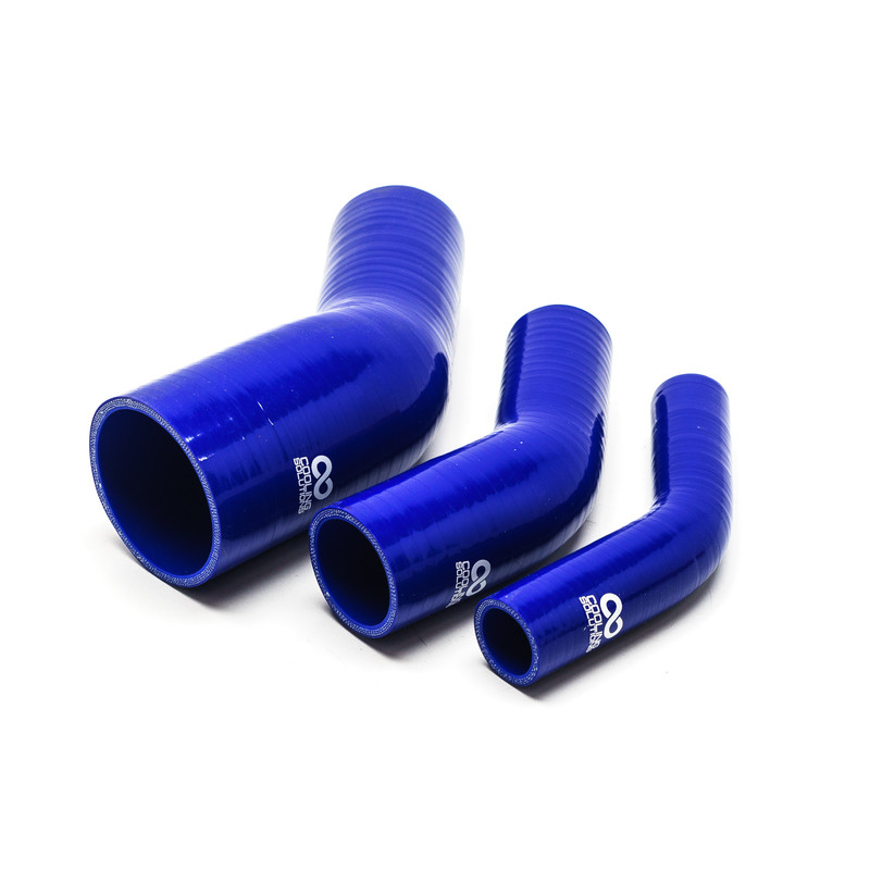 Réducteur Coudé 45° en Silicone Ø16-13 à Ø102-90 mm, Bleu