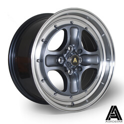 Jante Autostar Classic 16x7.5" 4x100/108 ET35, Gunmetal, Rebord Poli