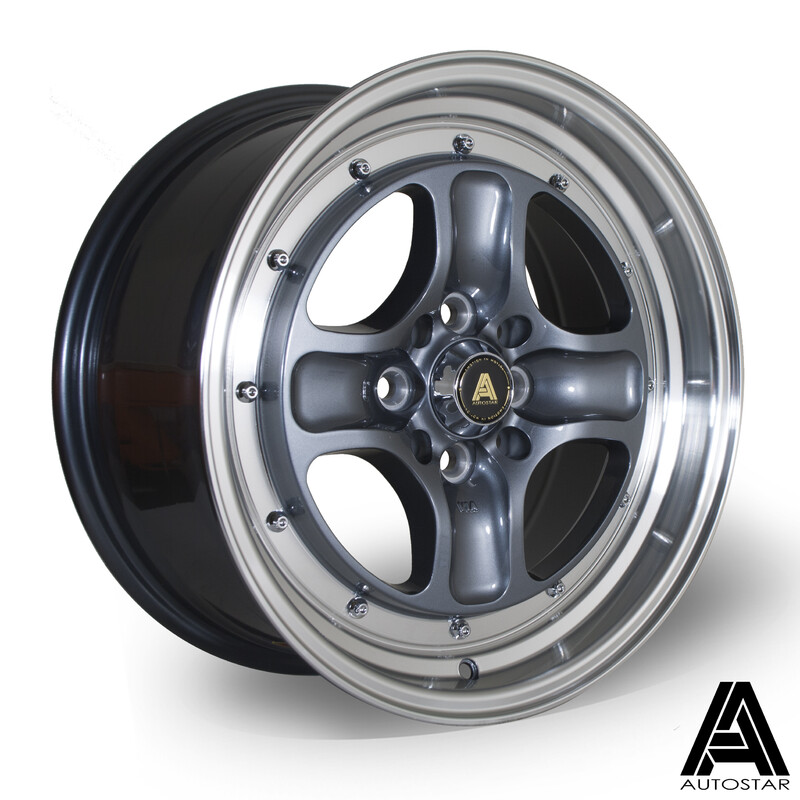 Jante Autostar Classic 16x7.5" 4x100/108 ET35, Gunmetal, Rebord Poli